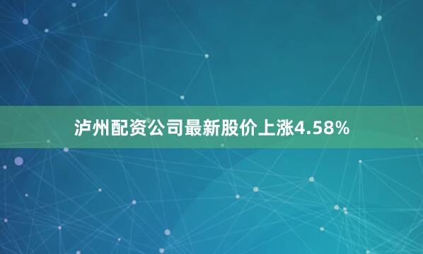 泸州配资公司最新股价上涨4.58%